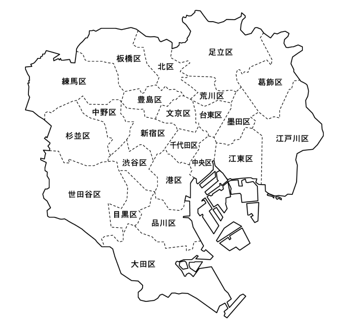出張範囲東京マップ